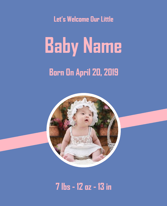 Baby announcement template